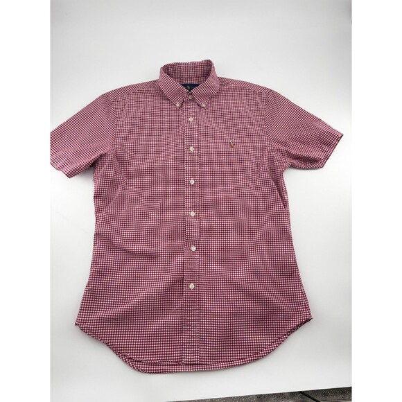 Polo by Ralph Lauren Other - Polo Ralph Lauren Boys Size M 10-12 Red White Gingham Short Sleeve Button Down